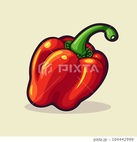 Bell pepper hand-drawn illustration. Bell pepper. Vector doodle style cartoon illustration 104442999