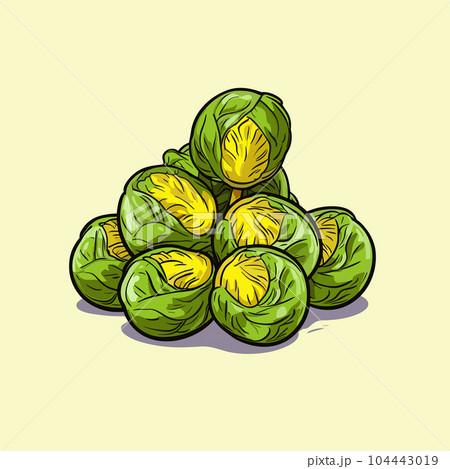 Brussel sprouts hand-drawn illustration....のイラスト素材 [104443019] - PIXTA