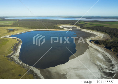 Historical remains of old salt exploitation, Salinas Grande, La Pampa, Argentina. Historical remains of old salt exploitation, Salinas Grande, La Pampa, Argentina. 104443351