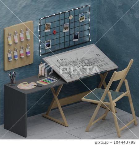 art studio workplace illustration art studio workplace illustration 104443798