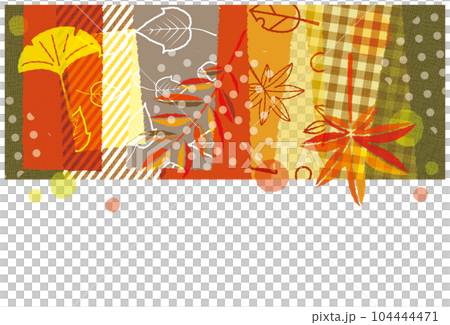 秋天的樹葉圖案圖案拼貼背景素材 104444471