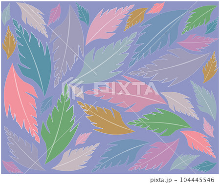 Coloured leaves. Cute coloured leaves for any decoration. Art of the coloured leaves. 104445546