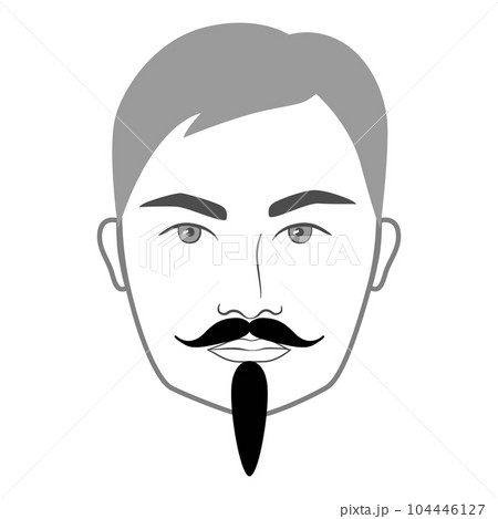 Napoleon III Imperial Beard style men in face illustration Facial hair mustache. Vector grey black portrait male Fashion Napoleon III Imperial Beard style men in face illustration Facial hair mustache. Vector grey black portrait male Fashion 104446127