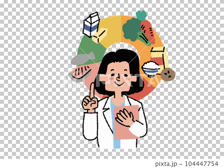 考慮營養平衡的營養師 與烹飪套件配送服務和盒飯配送服務相關的插圖 104447754