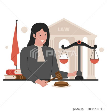 Legal law justice service concept illustration, flat illustration vector. Illustration for website, landing page, mobile app, poster and banner. Trendy flat vector illustration 104450916