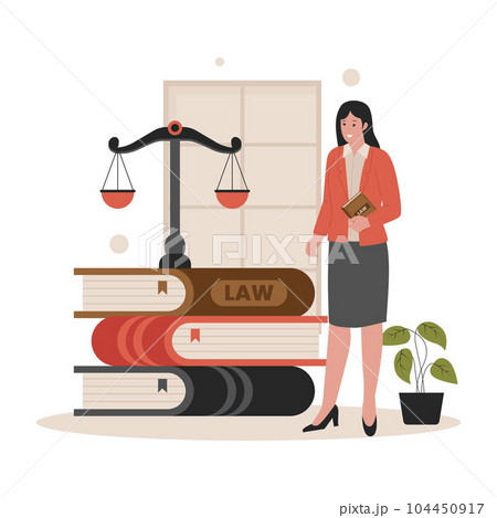 Law justice concept illustration, flat illustration vector. Illustration for website, landing page, mobile app, poster and banner. Trendy flat vector illustration 104450917