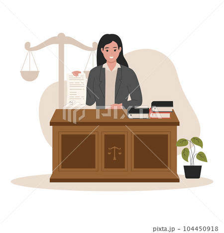 Legal law justice service concept, flat illustration vector. Illustration for website, landing page, mobile app, poster and banner. Trendy flat vector illustration 104450918