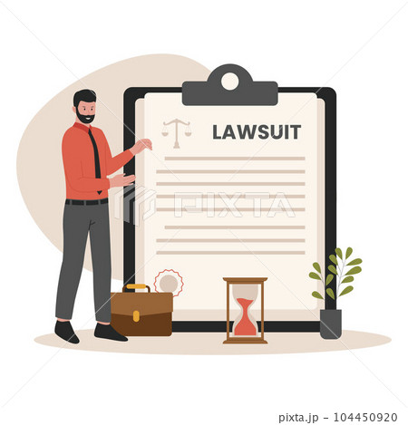 Lawsuit concept illustration, flat illustration vector. Illustration for website, landing page, mobile app, poster and banner. Trendy flat vector illustration Lawsuit concept illustration, flat illustration vector. Illustration for website, landing page, mobile app, poster and banner. Trendy flat vector illustration 104450920