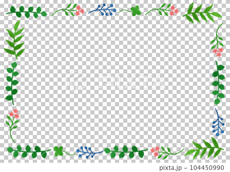 Square frame of flowers and plants Square frame of flowers and plants 104450990