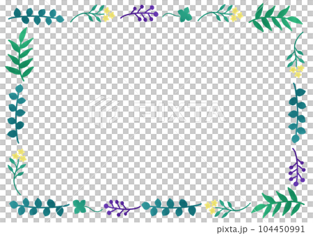 Square frame of flowers and plants Square frame of flowers and plants 104450991