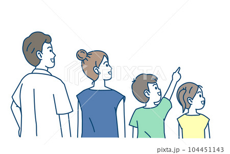後ろを向いた家族のイラスト 104451143
