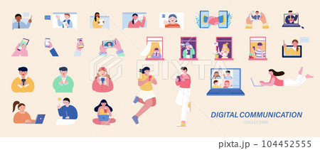 Digital communication with friend Digital communication with friend 104452555