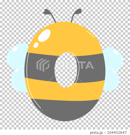 Alphabet illustration bee and honey. 104452647