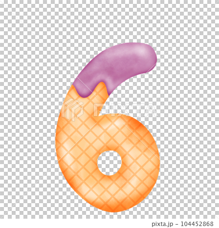 Numberic alphabet illustration watercolor ice cream. 104452868