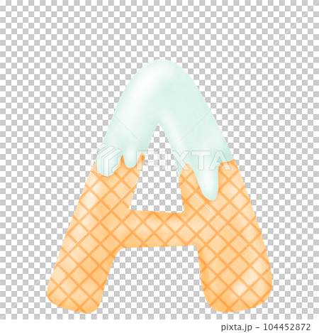 Watercolor alphabet illustration ice cream. 104452872