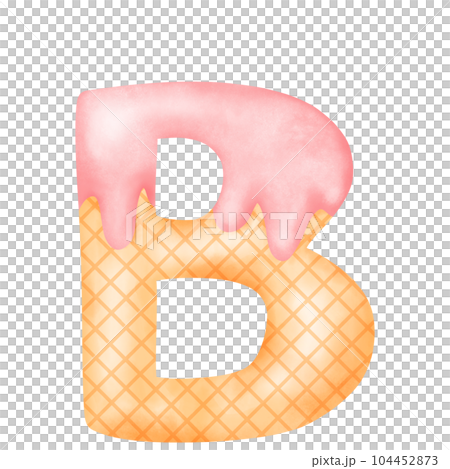 Watercolor alphabet illustration ice cream. 104452873