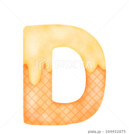 Watercolor alphabet illustration ice cream. 104452875