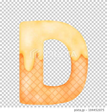 Watercolor alphabet illustration ice cream. 104452875