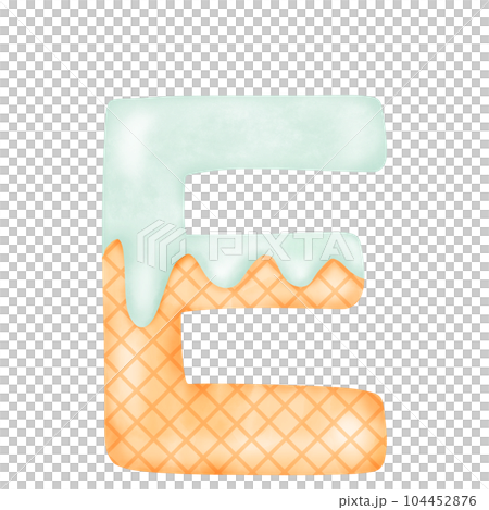 Watercolor alphabet illustration ice cream. 104452876
