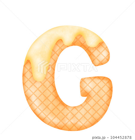 Watercolor alphabet illustration ice cream. 104452878