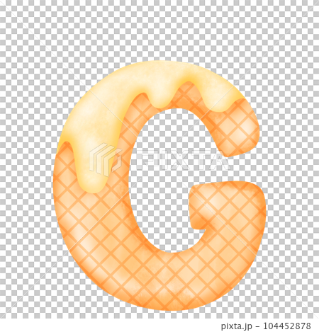 Watercolor alphabet illustration ice cream. 104452878