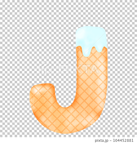 Watercolor alphabet illustration ice cream. 104452881