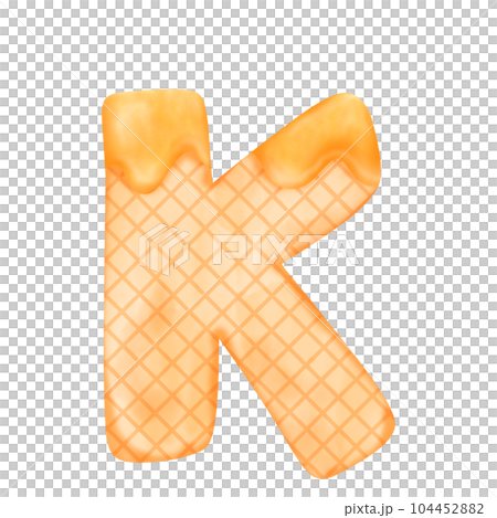 Watercolor alphabet illustration ice cream. 104452882