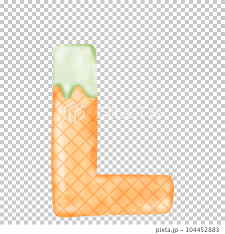 Watercolor alphabet illustration ice cream. Watercolor alphabet illustration ice cream. 104452883