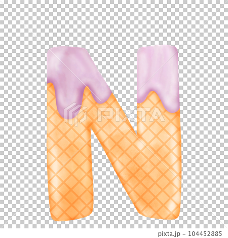 Watercolor alphabet illustration ice cream. 104452885