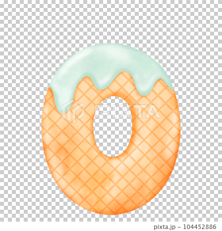 Watercolor alphabet illustration ice cream. 104452886