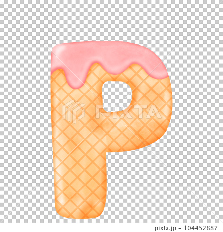 Watercolor alphabet illustration ice cream. 104452887
