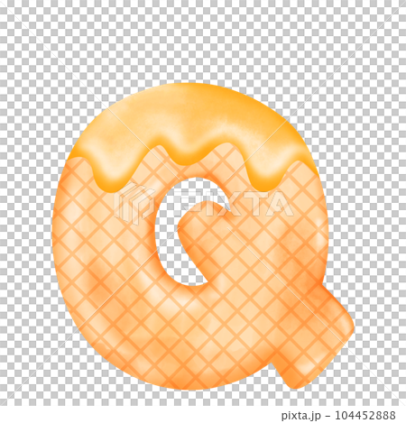 Watercolor alphabet illustration ice cream. 104452888