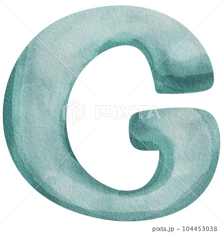Watercolor uppercase alphabet. 104453038
