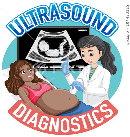 Ultrasound in pregnancy for banner or poster design 104453315