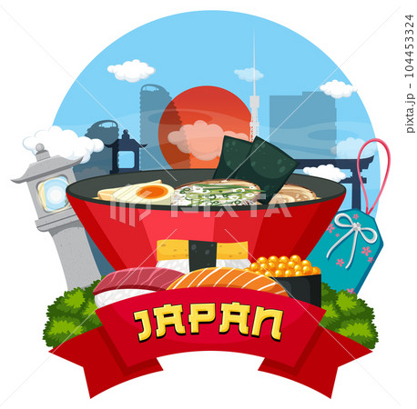 Japanese element nation tradition symbol 104453324