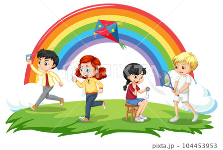Happy children playing different sports 104453953