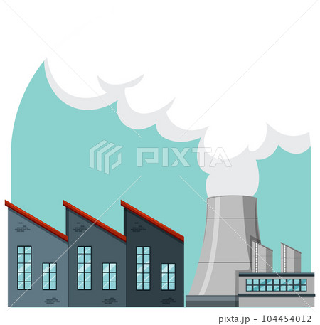 Nuclear power plant on white background 104454012