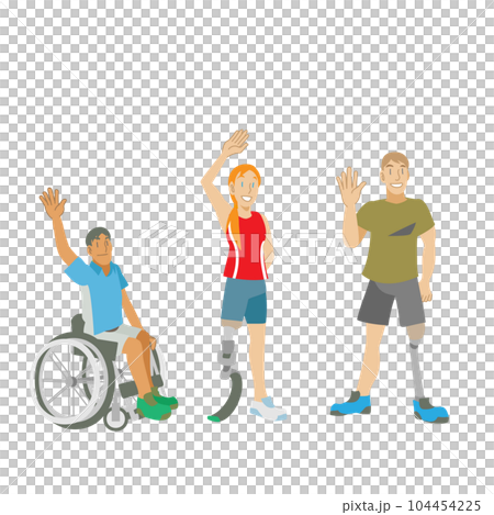 多民族假肢殘疾人運動員 104454225