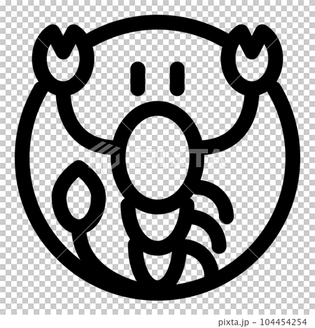 代表黃道十二宮天蠍座的線條樣式圖標 代表黃道十二宮天蠍座的線條樣式圖標 104454254