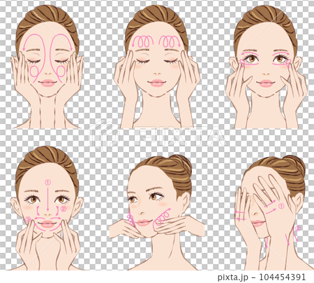 無臉按摩插畫背景 104454391