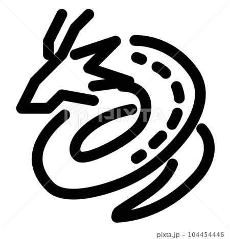 十二支、辰、竜、龍を表すラインスタイルのアイコン 104454446