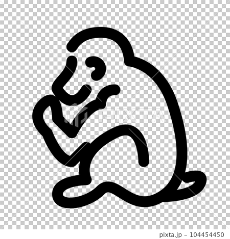 代表生肖、猴子和猴子的線條樣式圖標 104454450