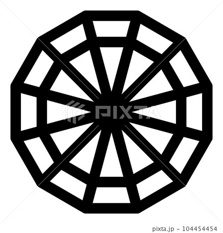 十二、12分割、丸、円を表すラインスタイルのアイコン 104454454