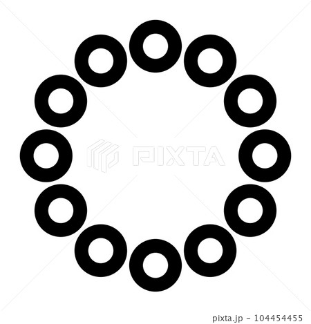 十二、12個、丸、円を表すラインスタイルのアイコン 104454455