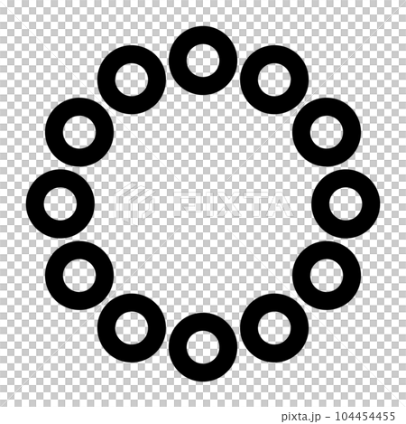 十二、12個、丸、円を表すラインスタイルのアイコン 104454455