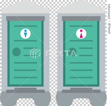 臨時廁所的示意圖。適合男性和女性 104454481