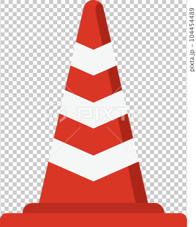 Image illustration of red and white color cones 104454489