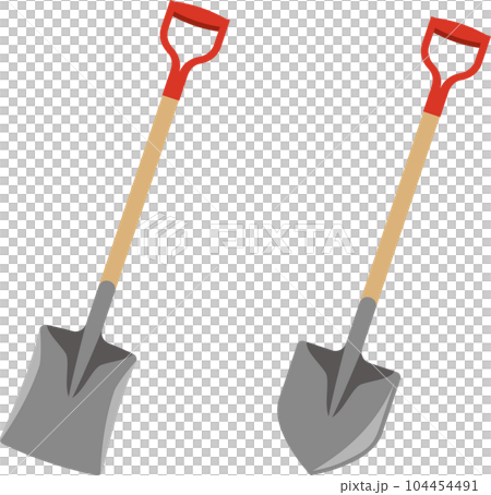 Image illustration of sword tip shovel and square shovel 104454491