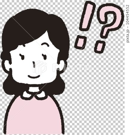 在你的右臉！ ？一個女人面向前方並帶有標記的上半身插圖 104454552