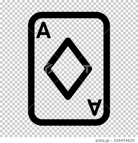 Line style icons representing playing cards, ace and diamonds 104454620